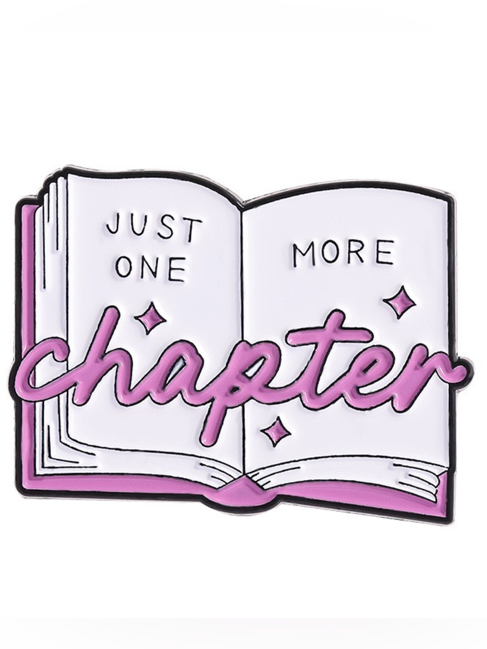 Just One More Chapter Book Enamel Pin Pink Reader Book Lover Lapel Pin